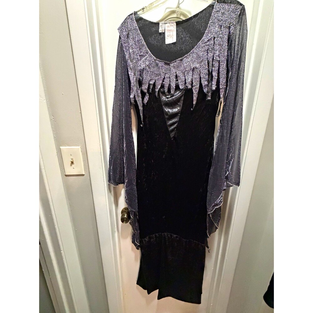 Fun World Halloween Black/Purple Dress Costume Polyester Stretch M/L Regular
